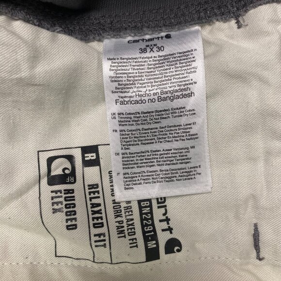 Carhartt Rugged Flex Relaxed Fit Canvas Work Pants Men's 38 x 30 Fits 39x29 Gray - Picture 11 of 16